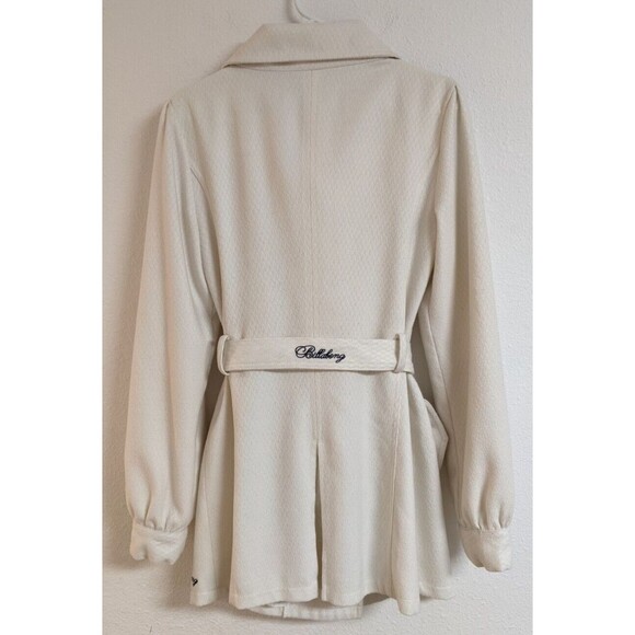 Women's BILLABONG Cotton/Poly Cream Color Double Breasted Belted Coat Size 12 - Picture 6 of 13